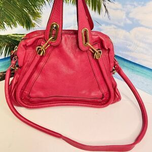 Chloé Paraty Satchel Raspberry Pink Leather Bag Gold Hardware